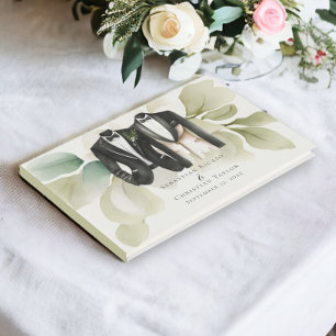 Libro De Visitas Elegante Boda gay, dos novios en traje