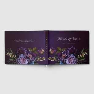 Libro De Visitas Elegante Boda gótico oscuro de flores