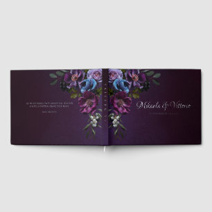 Libro De Visitas Elegante Boda gótico oscuro de flores