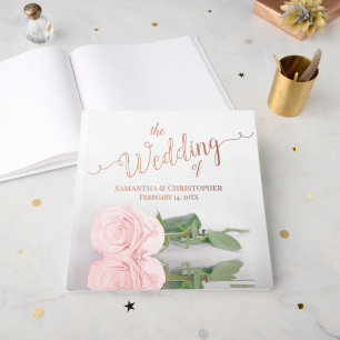 Libro De Visitas Elegante Boda grande rosa rosa rosa rosa Rubor lig