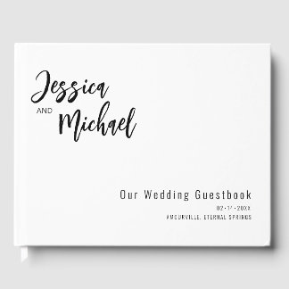 Libro De Visitas 💍 elegante boda Minimalista