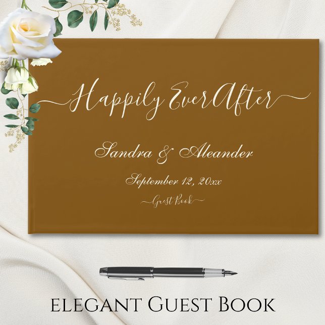 Libro De Visitas Elegante Boda minimalista marrón (Subido por el creador)