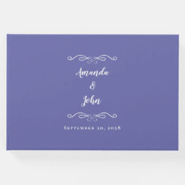 Libro De Visitas Elegante Boda Minimalista Periwinkle Moda Azul