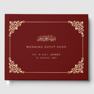 Libro De Visitas Elegante Boda musulmán de Borgoña