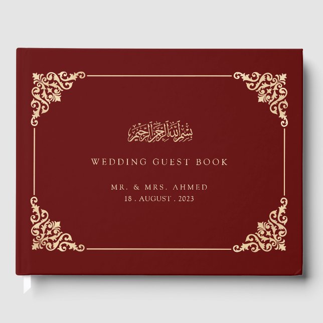 Libro De Visitas Elegante Boda musulmán de Borgoña (Anverso)