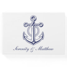 Elegante Boda Náutico Navy Anchor Azul Sailor