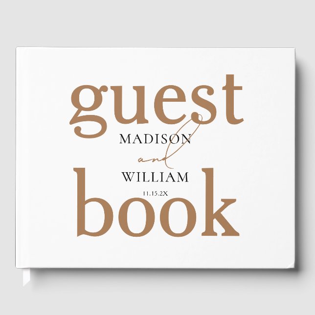 Libro De Visitas Elegante Boda Negro diseño con Purpurina Moderno (Anverso)