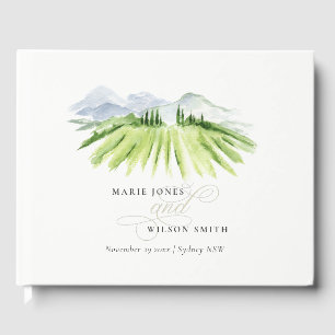 Libro De Visitas Elegante Boda Rústico de viñedos de invierno