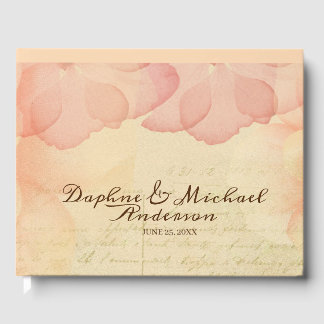 Libro De Visitas Elegante Boda Rústico Rosa Moda simple moderna