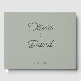 Libro De Visitas Elegante Boda Sage Green