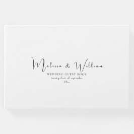Libro De Visitas Elegante Boda simple negro y blanco