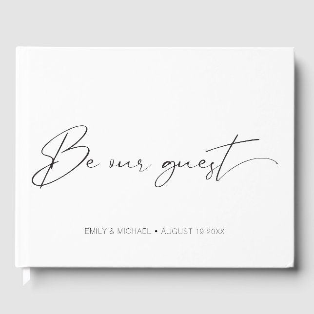 Libro De Visitas Elegante Boda sofisticado de caligrafía (Anverso)