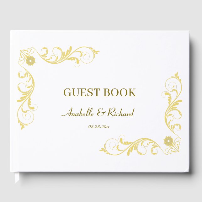 Libro De Visitas Elegante Boda victoriano (Anverso)