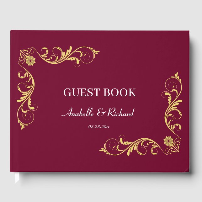 Libro De Visitas Elegante Boda victoriano (Anverso)