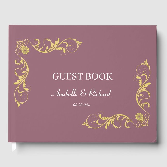 Libro De Visitas Elegante Boda victoriano (Anverso)