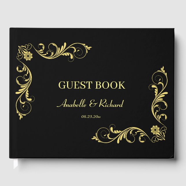 Libro De Visitas Elegante Boda victoriano (Anverso)