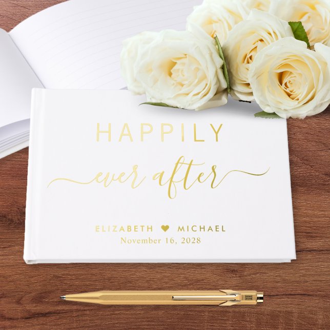 Libro De Visitas Elegante Bodas de Blanco Felices para Siempre (Subido por el creador)