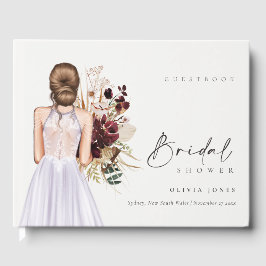 Libro De Visitas Elegante Boho Lilac Boda Gown Bridal Shower