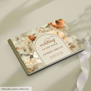 Libro De Visitas Elegante Boho Terracota Marfil Floral Sage Boda