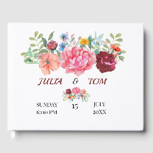 Elegante Borgoña y Floral Rosy