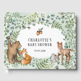 Libro De Visitas Elegante bosque Woodland Baby Animals Greeneration
