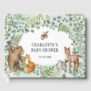 Libro De Visitas Elegante bosque Woodland Baby Animals Greeneration