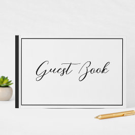 Libro De Visitas Elegante Caligrafía Blanco y Negro