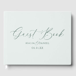 Libro De Visitas Elegante Caligrafía Bodas de Parejas Simples