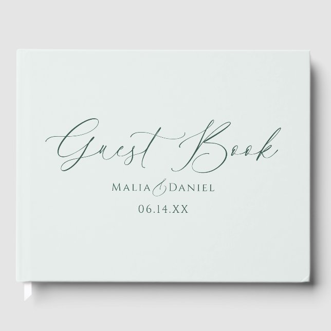 Libro De Visitas Elegante Caligrafía Bodas de Parejas Simples (Anverso)