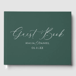 Libro De Visitas Elegante Caligrafía Bodas de Parejas Simples