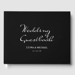 Libro De Visitas Elegante caligrafía Minimalista Boda negro