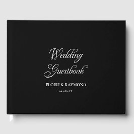 Libro De Visitas Elegante caligrafía Minimalista Boda negro