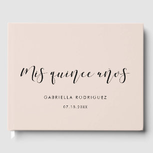 Libro De Visitas Elegante caligrafía Mis quince años