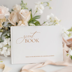 Libro De Visitas Elegante caligrafía moderna Boda blanco