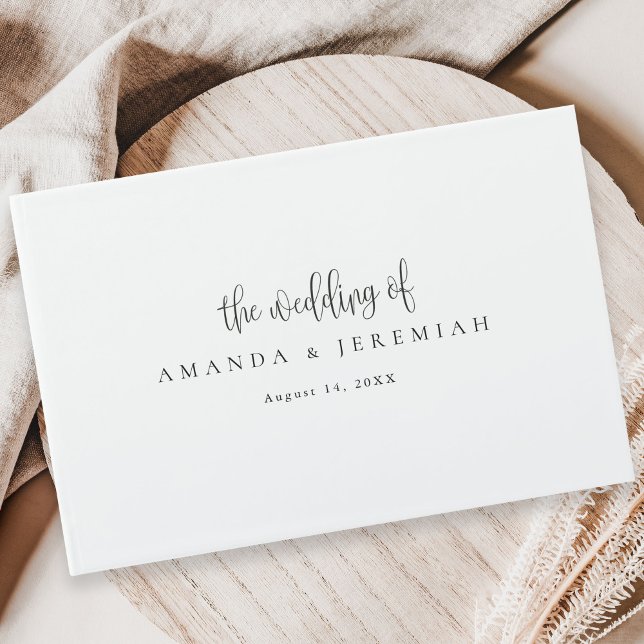 Libro De Visitas Elegante caligrafía moderna Boda blanco y negro (Subido por el creador)