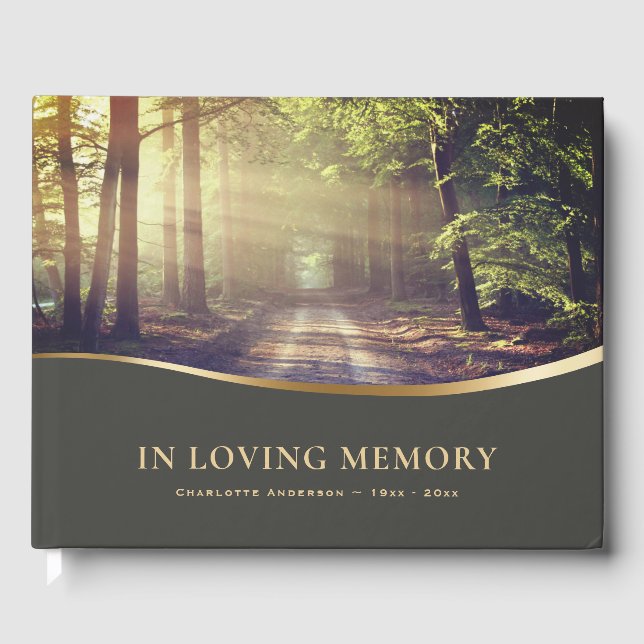 Libro De Visitas Elegante camino forestal funerario (Anverso)
