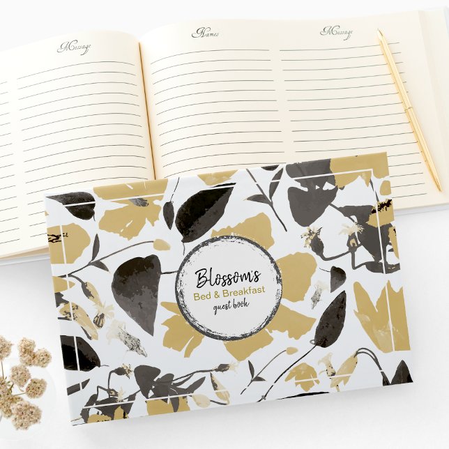 Libro De Visitas Elegante Casa Clematis Amarillo de Vacaciones Flor (Elegant Clematis Yellow Floral Vacation Home Guest Book
from Studio Posies. 
)