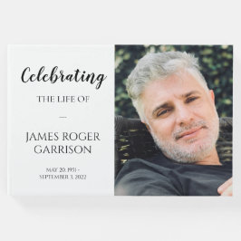 Libro De Visitas Elegante celebración de la vida con foto