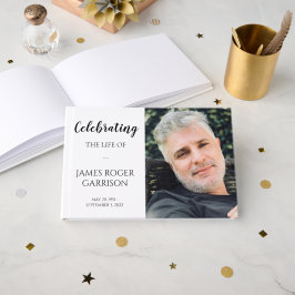 Libro De Visitas Elegante celebración de la vida con foto