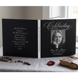 Libro De Visitas Elegante Celebración de la Vida Funeral Memorial N
