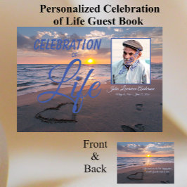 Libro De Visitas Elegante Celebración De La Vida Sunset Ocean Photo