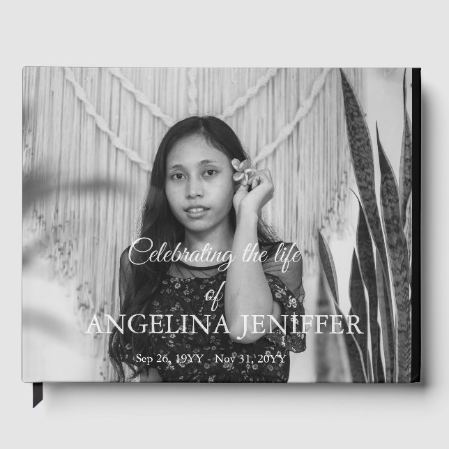 Libro De Visitas Elegante celebración del funeral conmemorativo de  (Anverso)