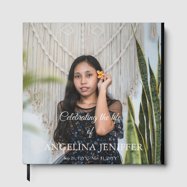 Libro De Visitas Elegante celebración del funeral conmemorativo de  (Anverso)