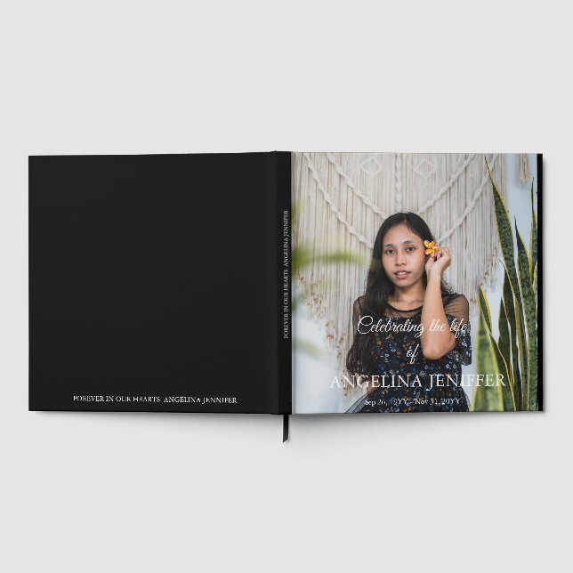 Libro De Visitas Elegante celebración del funeral conmemorativo de  (Lleno)