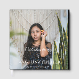 Libro De Visitas Elegante celebración del funeral conmemorativo de 