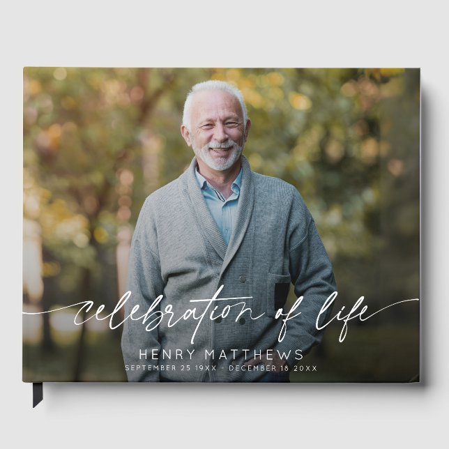 Libro De Visitas Elegante celebración del funeral de Life Script (Anverso)