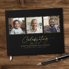 Libro De Visitas Elegante Celebrando La Vida 3 Fotos Funeral