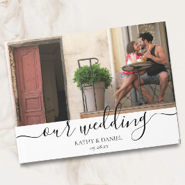Libro De Visitas Elegante Chic Moderno Bodas Foto Manuscrito
