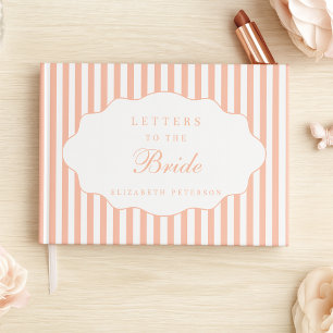 Libro De Visitas Elegante Chic Preppy Letras de Melocotón Para La N