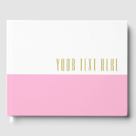 Libro De Visitas Elegante Color blanco rosado formal Bloquear el te